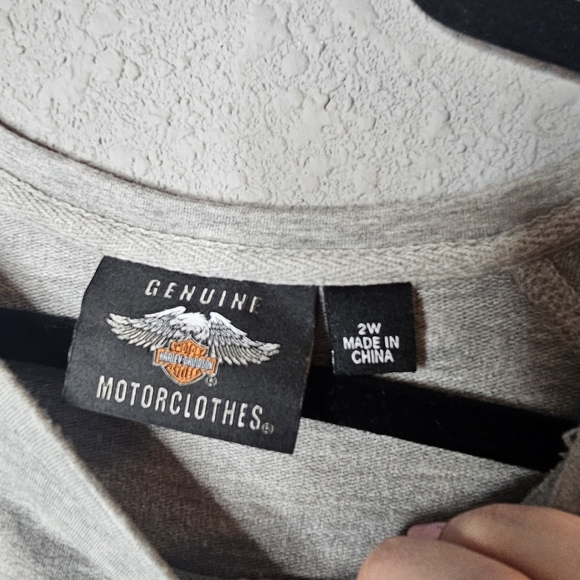 Harley Davidson Long Sleeve Tee Shirt Womens 2W Logo Spellout Biker SOFT Rayon - Picture 2 of 8